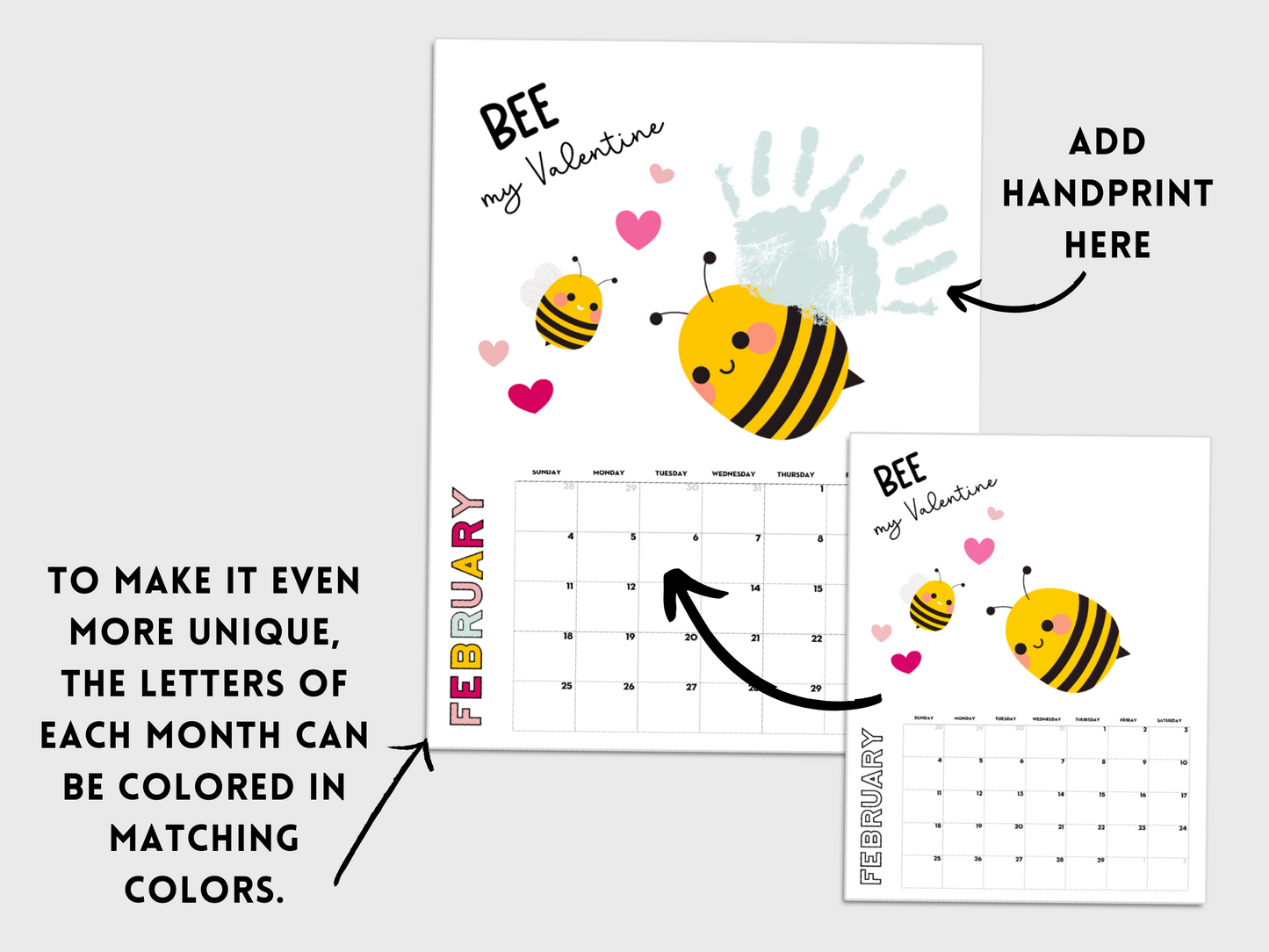 Handprint Calendar 2025 - Memory Keepsake for kids