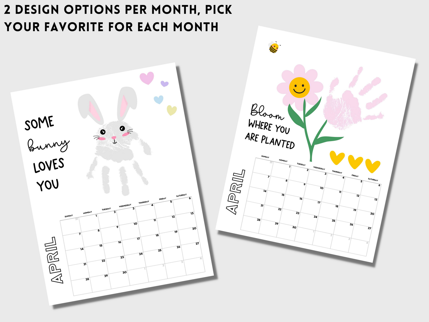 Handprint Calendar 2025 - Memory Keepsake for kids