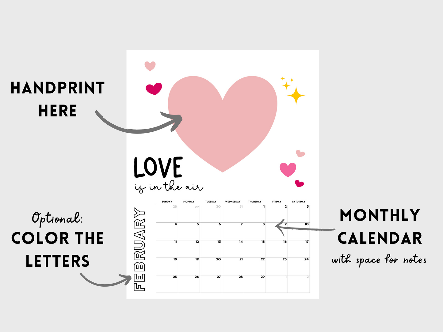 Handprint Calendar 2025 - Memory Keepsake for kids