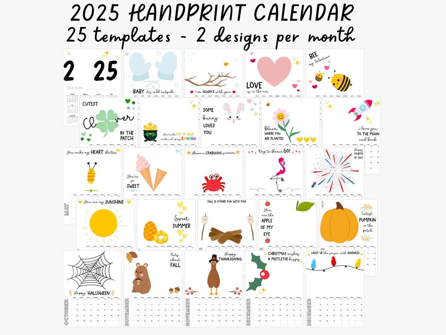 Handprint Calendar 2025 - Memory Keepsake for kids