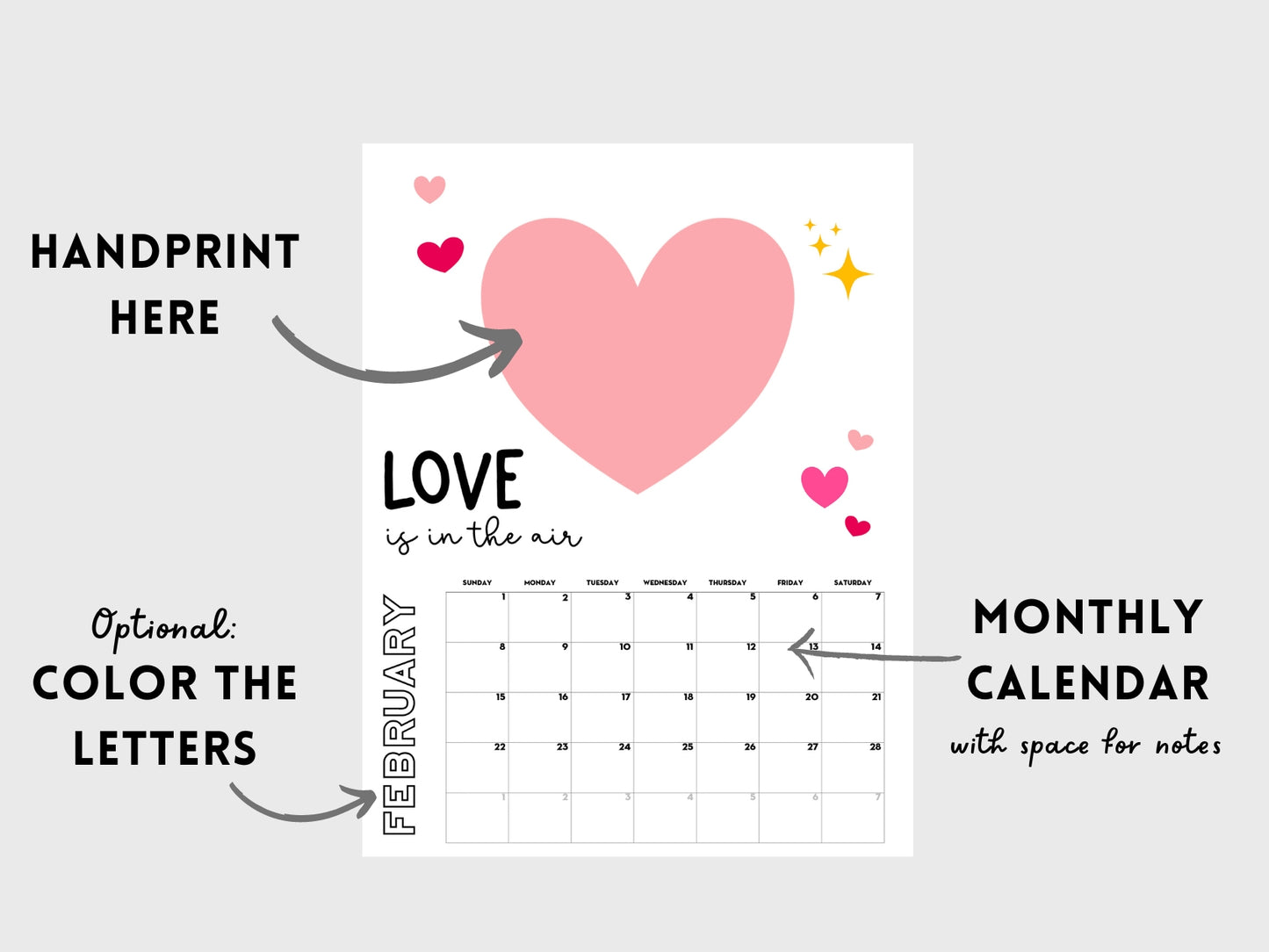 Bundle 2025 + 2026 Handprint Calendars (Month on 1 page)