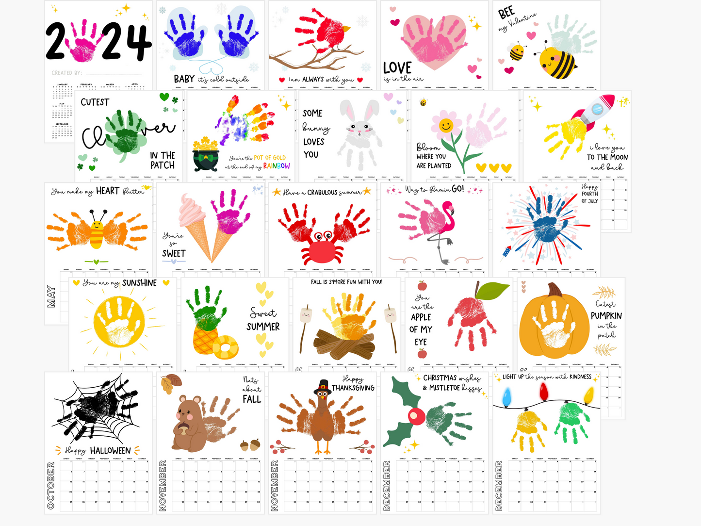 Handprint Calendar 2025 - Memory Keepsake for kids