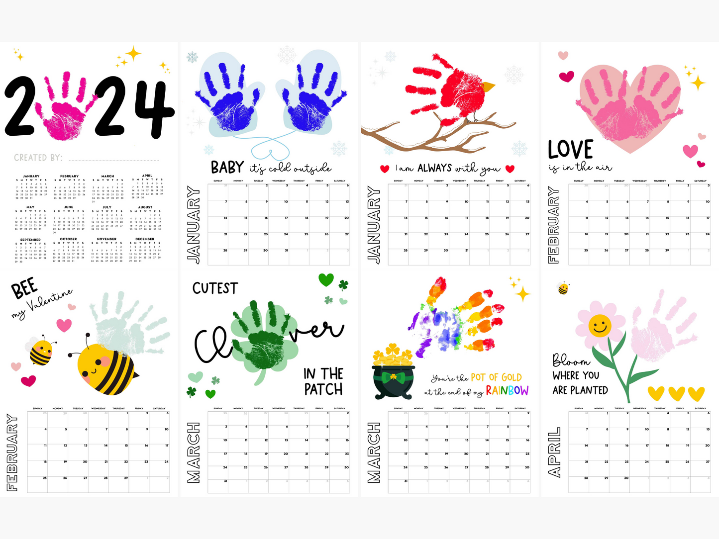 Handprint Calendar 2025 - Memory Keepsake for kids