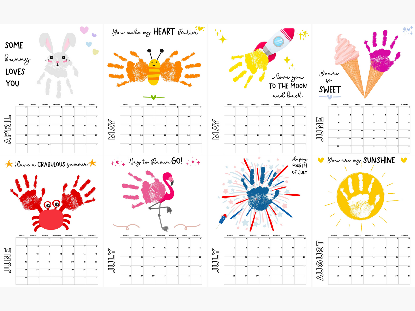 Handprint Calendar 2025 - Memory Keepsake for kids
