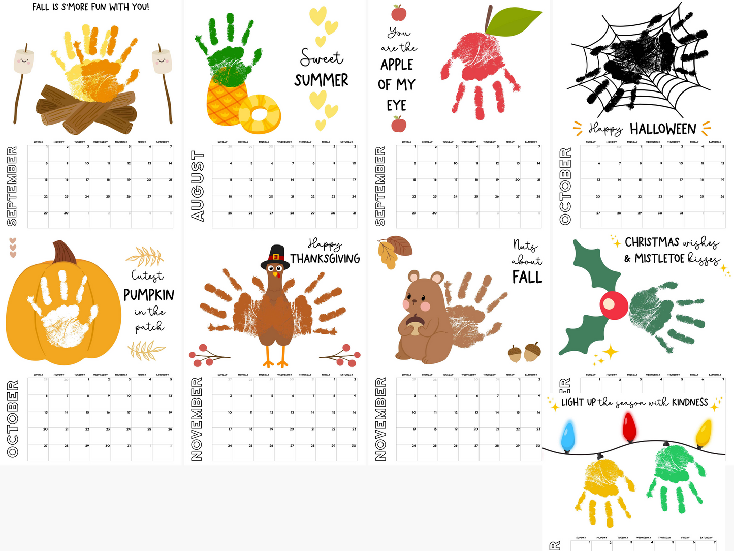 Handprint Calendar 2025 - Memory Keepsake for kids