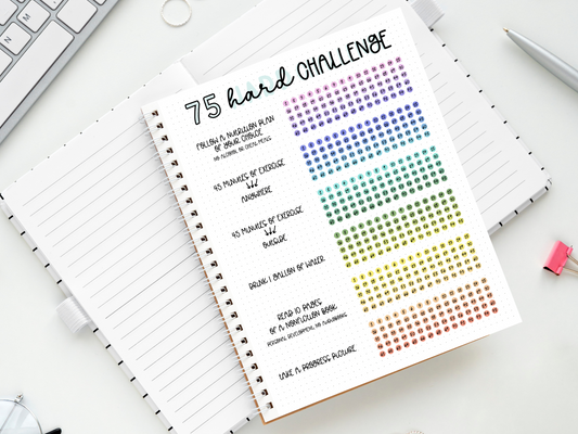 75 Hard Challenge Tracker - Editable PDF