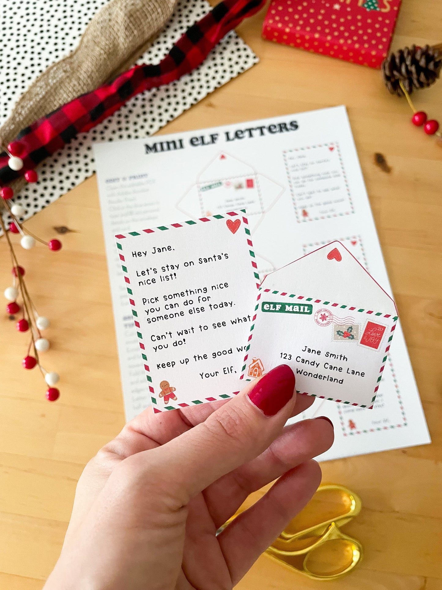 Editable Mini Elf Letters and Envelopes - Editable PDF