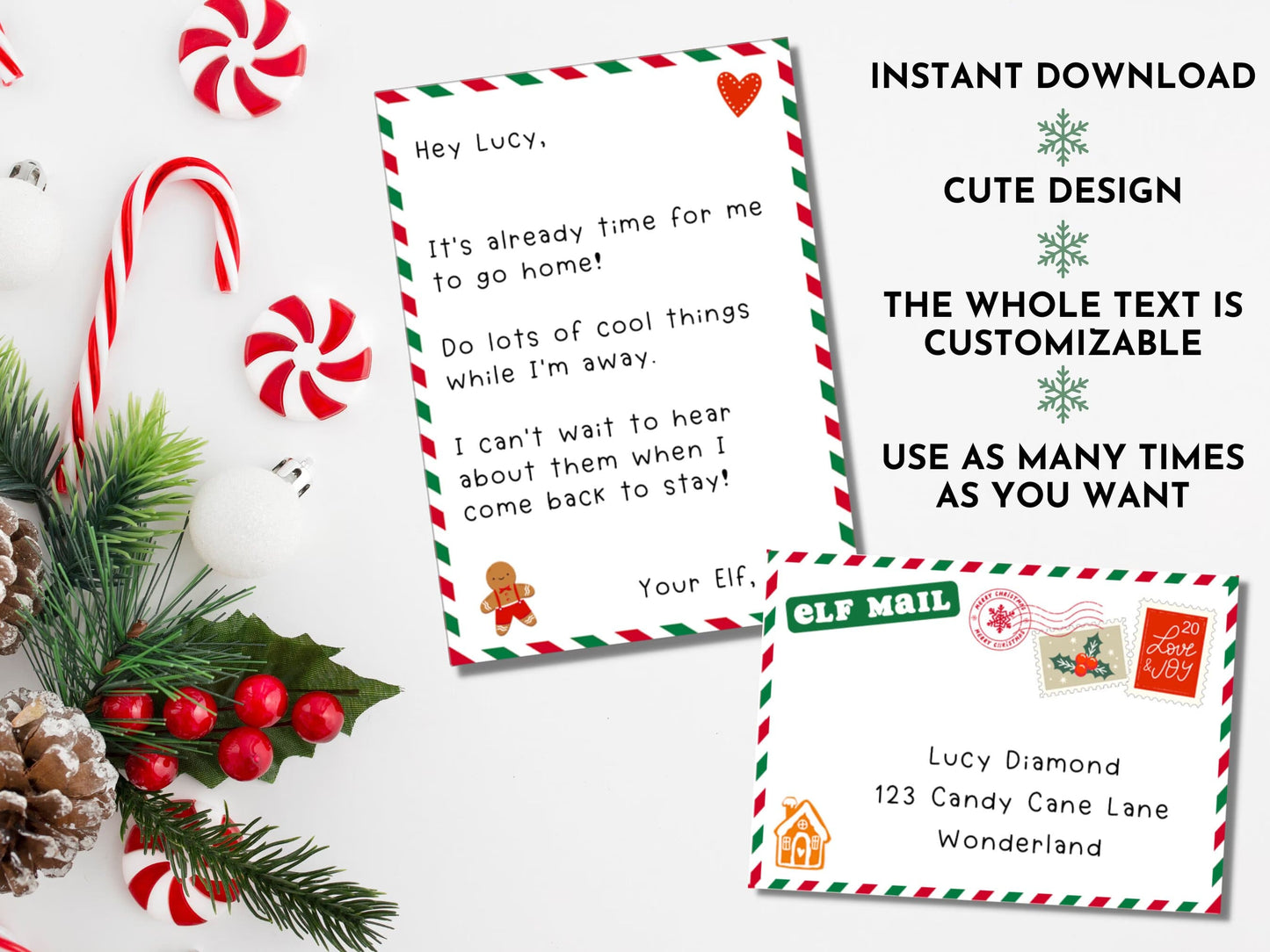 Printable BUNDLE of 6 Editable Mini Letters: Easter Bunny Letter, Leprechaun Letter, Christmas Elf Letter, Tooth Fairy Letter