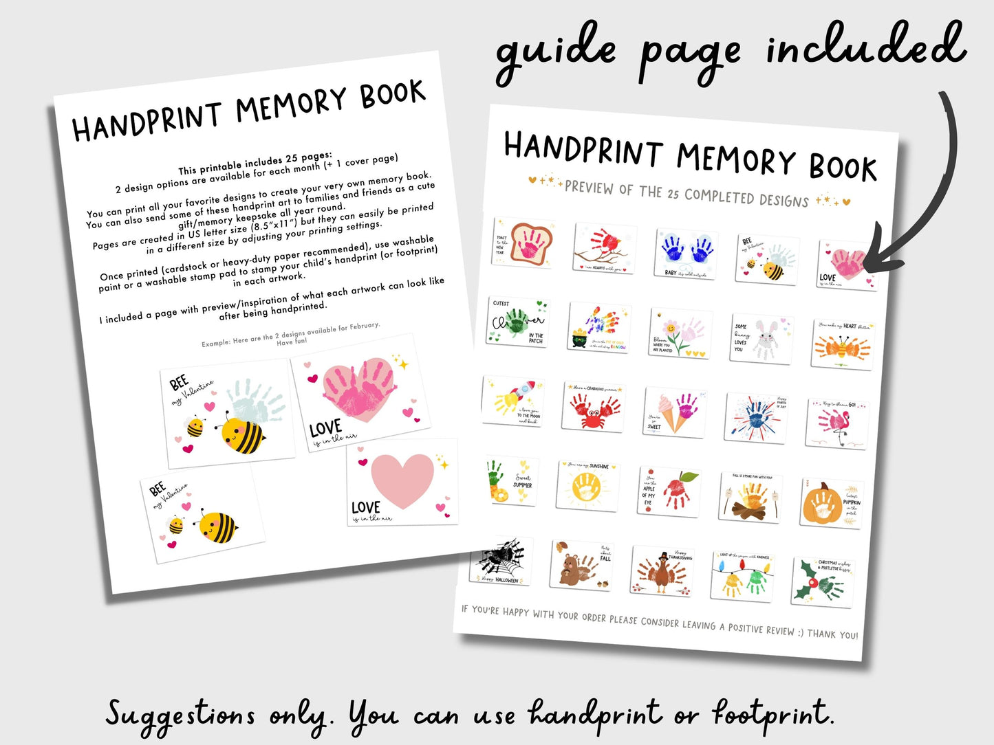 Handprint Art Bundle - Memory Keepsake for kids