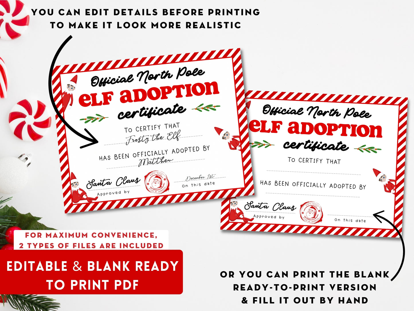 BUNDLE of 20 Elf Printable Templates: Elf Letter, Elf Adoption Certificate, Elf Report, Elf Warning, Elf Surveillance Elf Cam, Santa Letter & More!