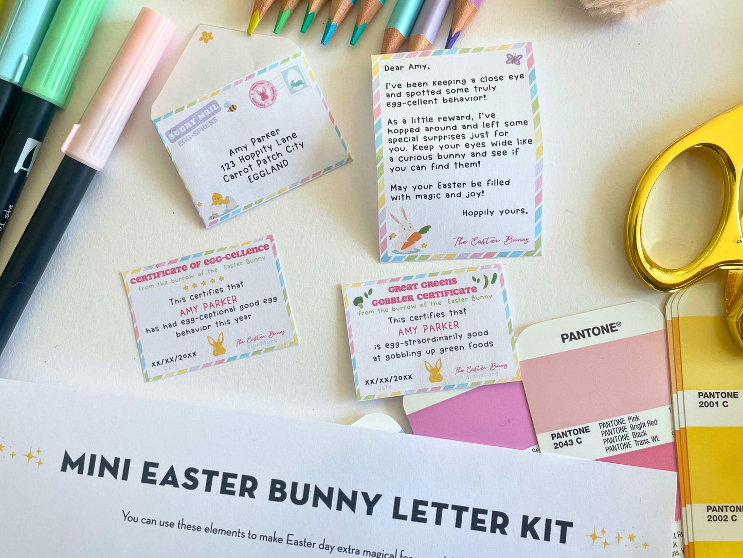 Editable Mini Easter Bunny Letter Kit - Editable PDF
