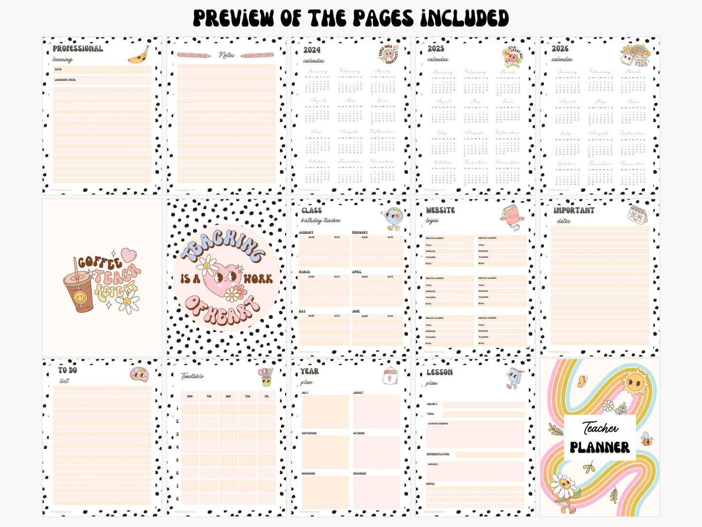 Teacher Planner - 40 Pages