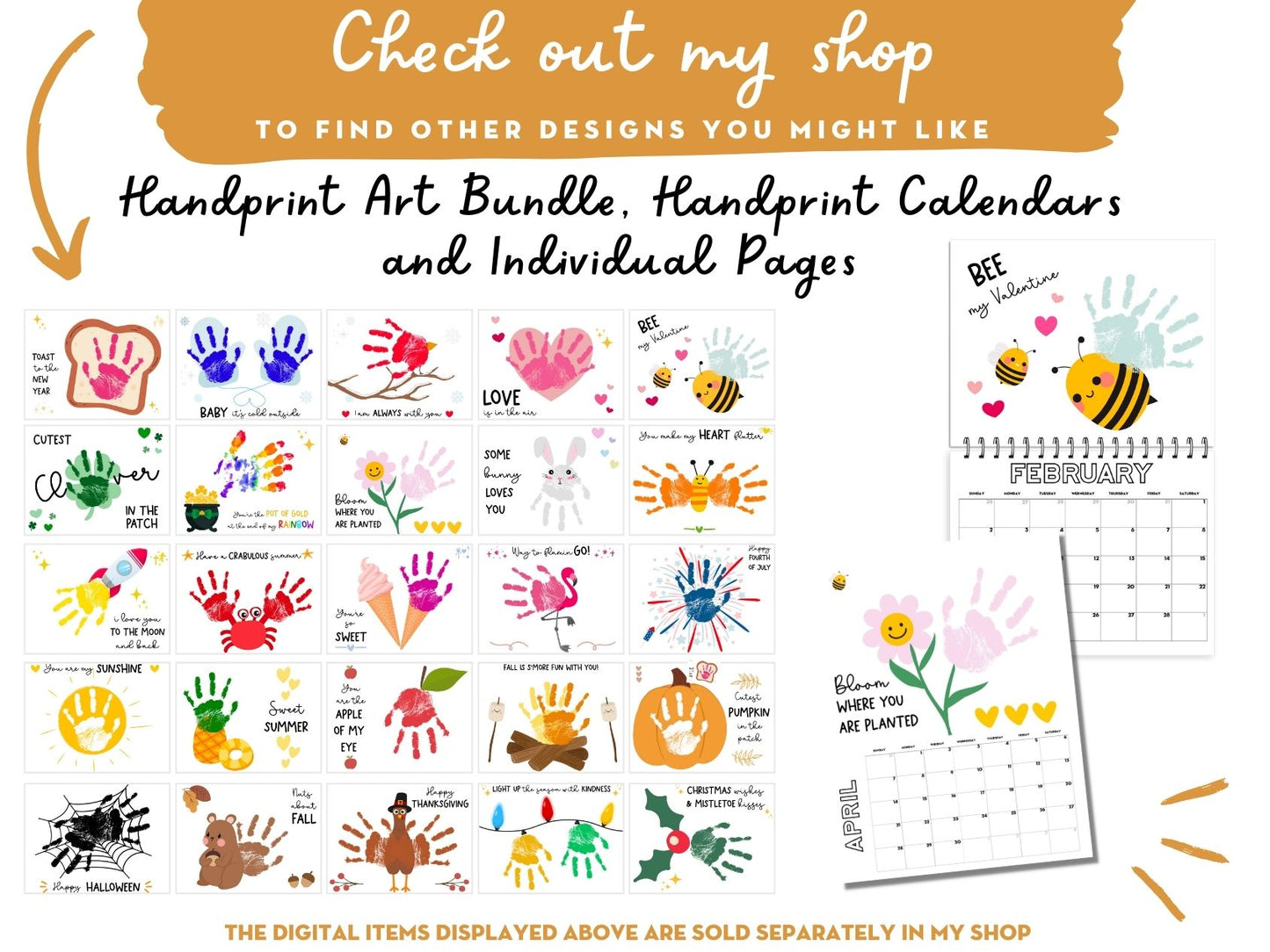 Handprint Calendar 2026 - Landscape Layout - 2 pages per month