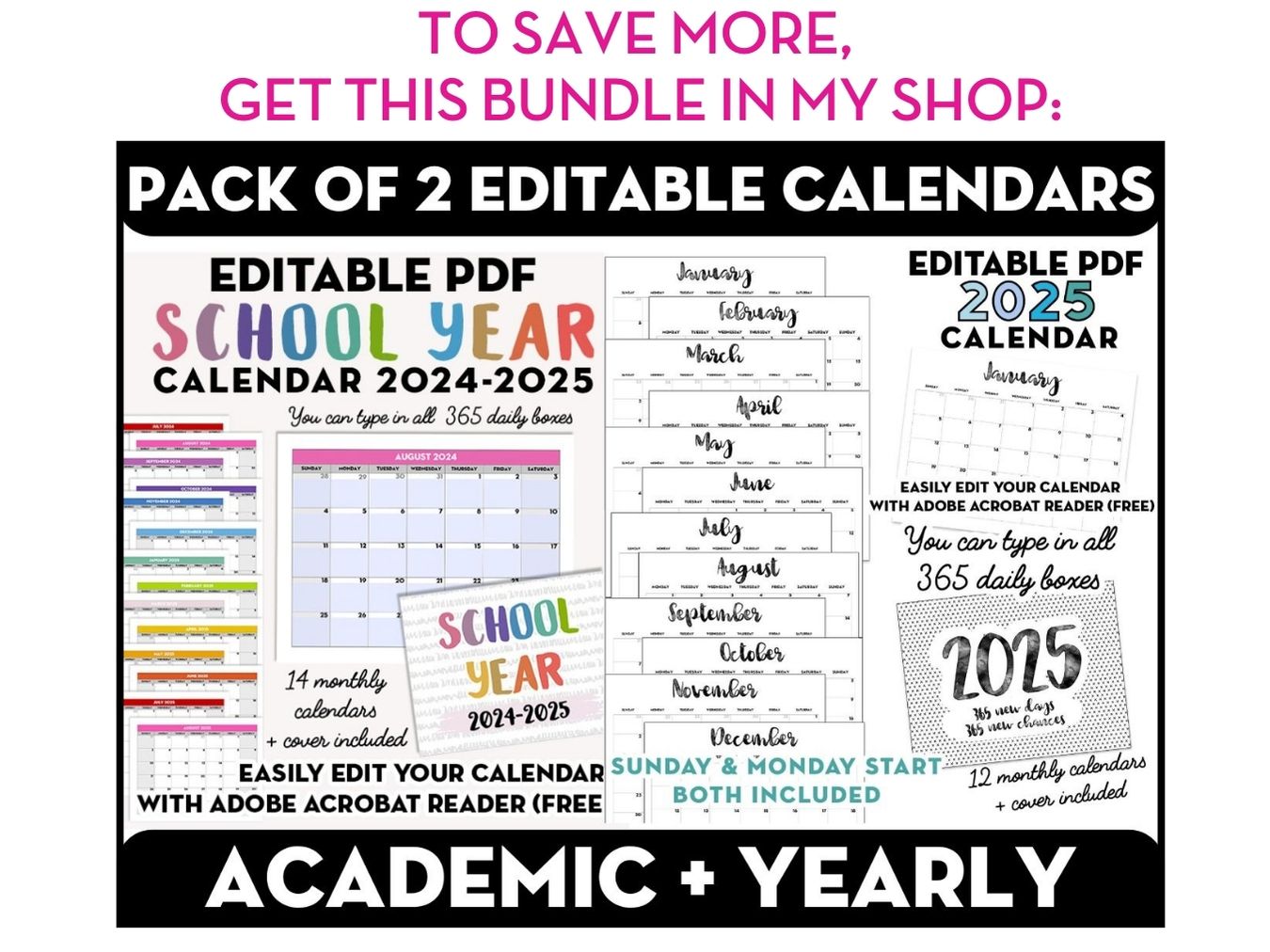 2025 Monthly Calendar - EDITABLE PDF