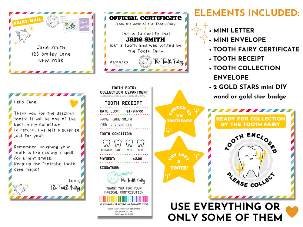 Printable BUNDLE of 6 Editable Mini Letters: Easter Bunny Letter, Leprechaun Letter, Christmas Elf Letter, Tooth Fairy Letter