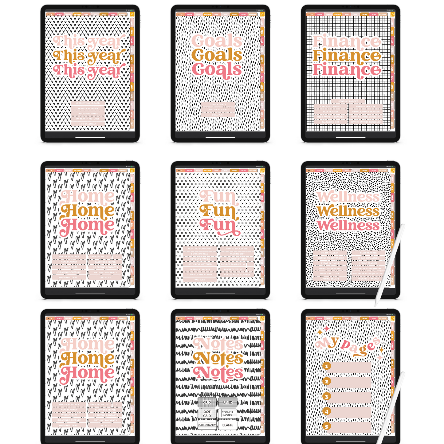 Undated Digital Planner for iPad and tablets