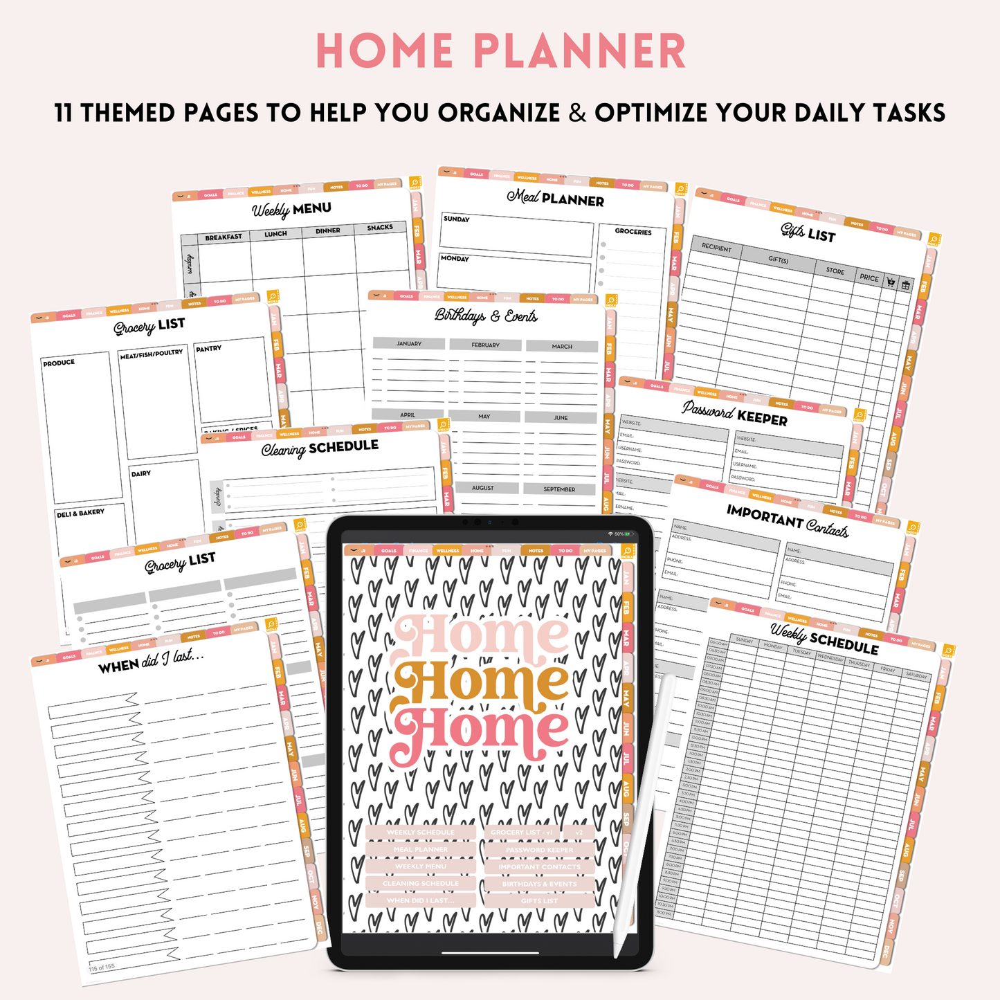 Undated Digital Planner for iPad and tablets