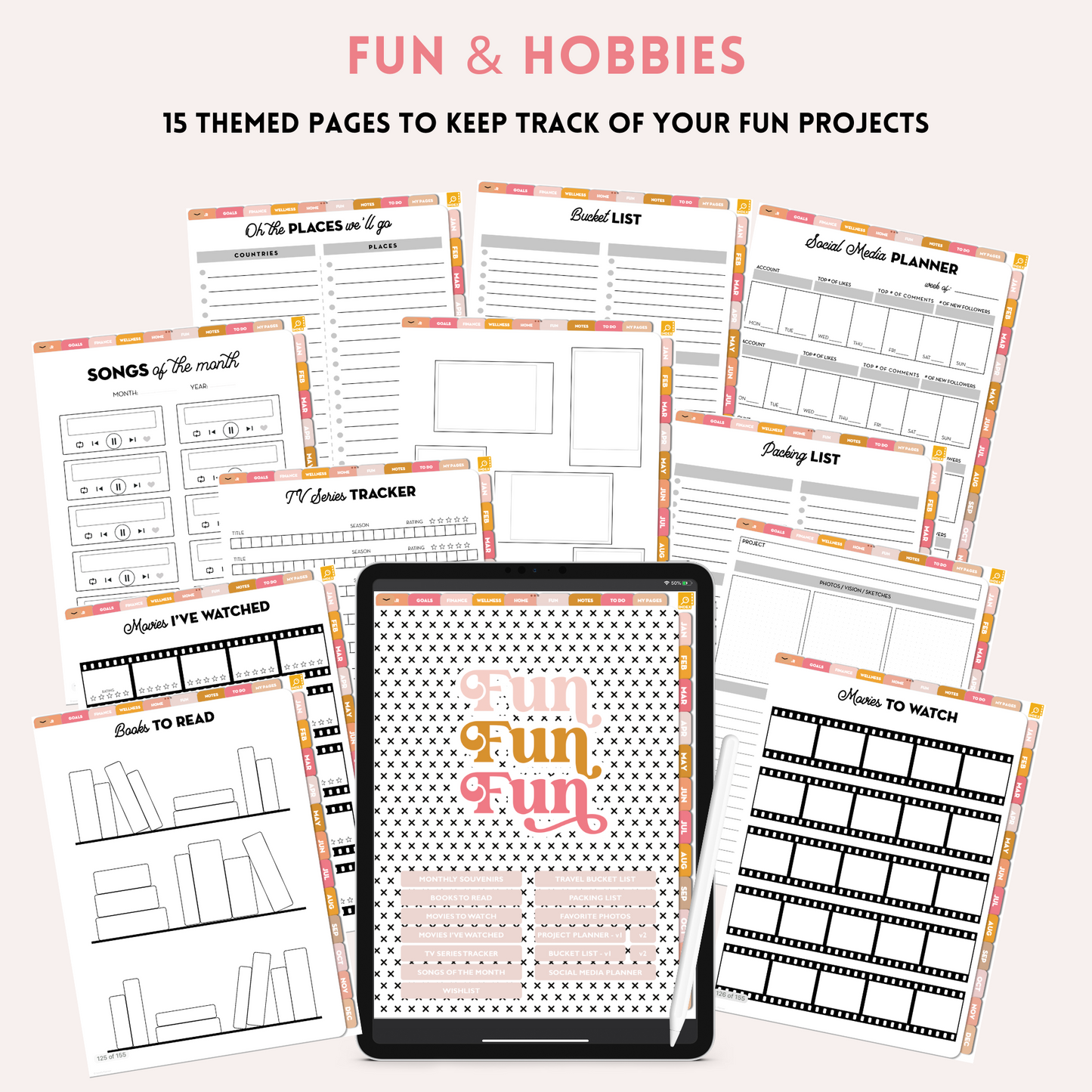 Undated Digital Planner for iPad and tablets