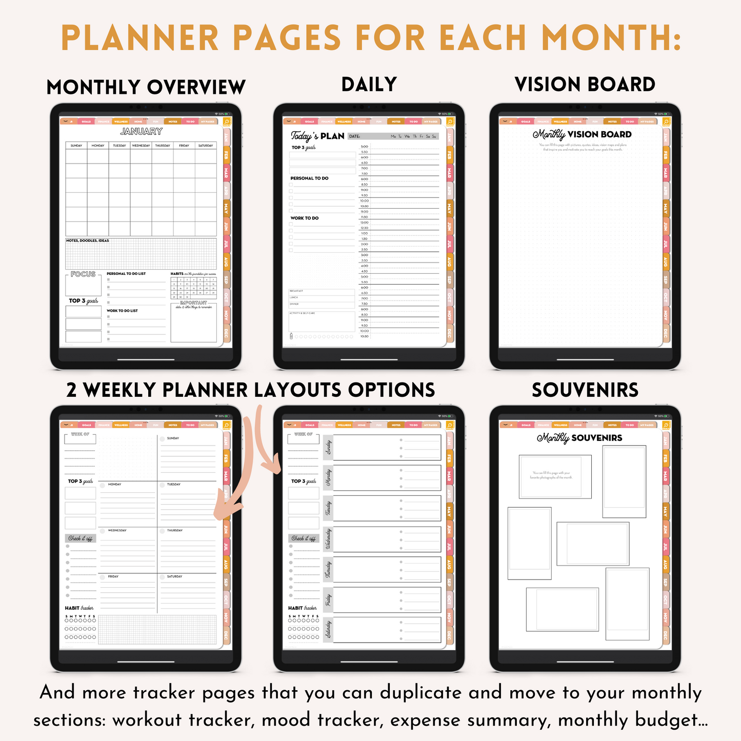 Undated Digital Planner for iPad and tablets