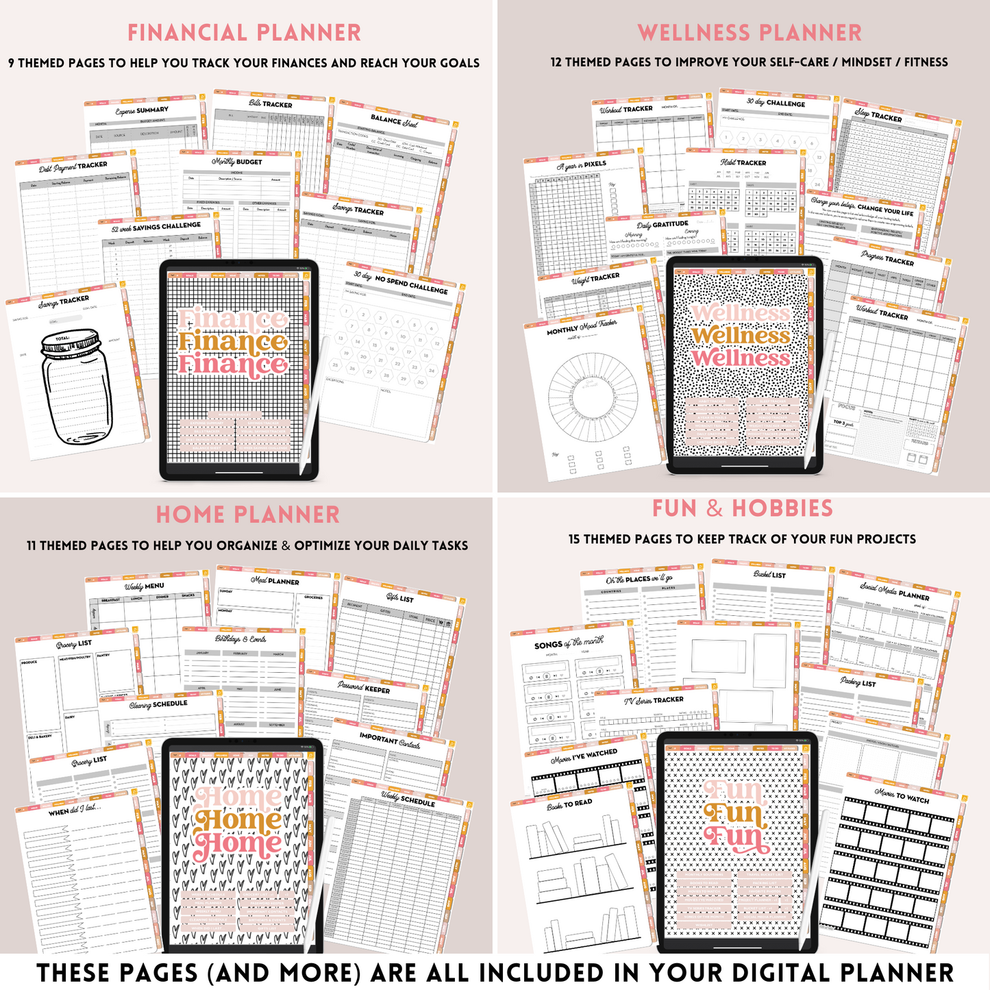 Undated Digital Planner for iPad and tablets
