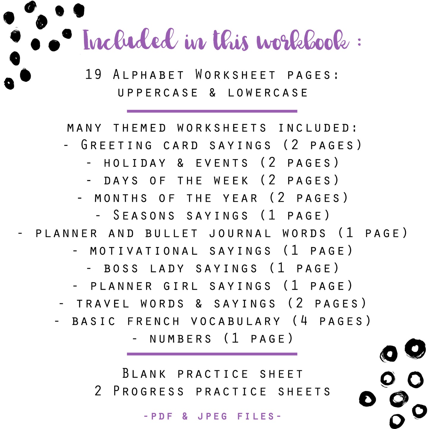 Large Tip Brush Lettering - 40 Practice Worksheets