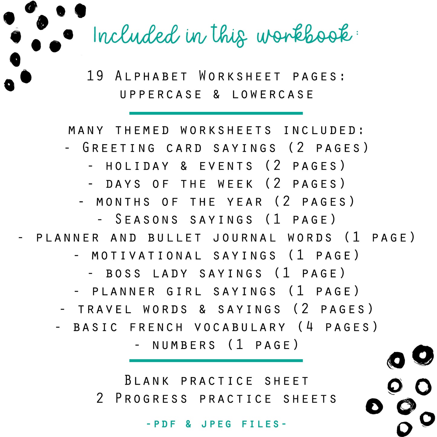 Bounce Monoline Script Lettering - 40 Practice Worksheets