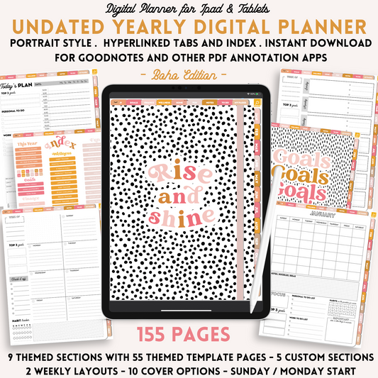 Undated Digital Planner for iPad and tablets