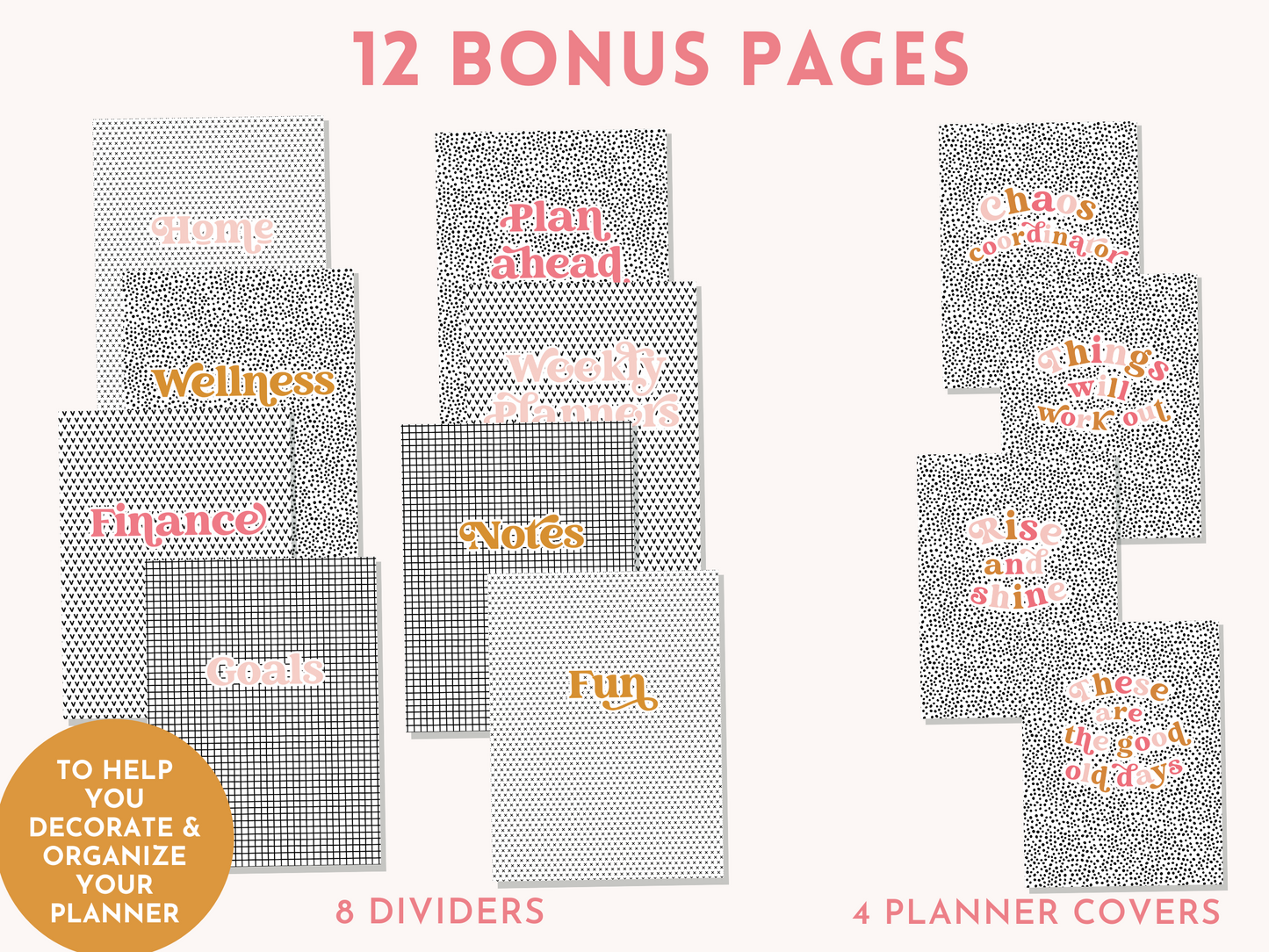 Ultimate Planner Bundle - 160 Printable Planner Inserts for A5, US Letter, Classic Happy Planner