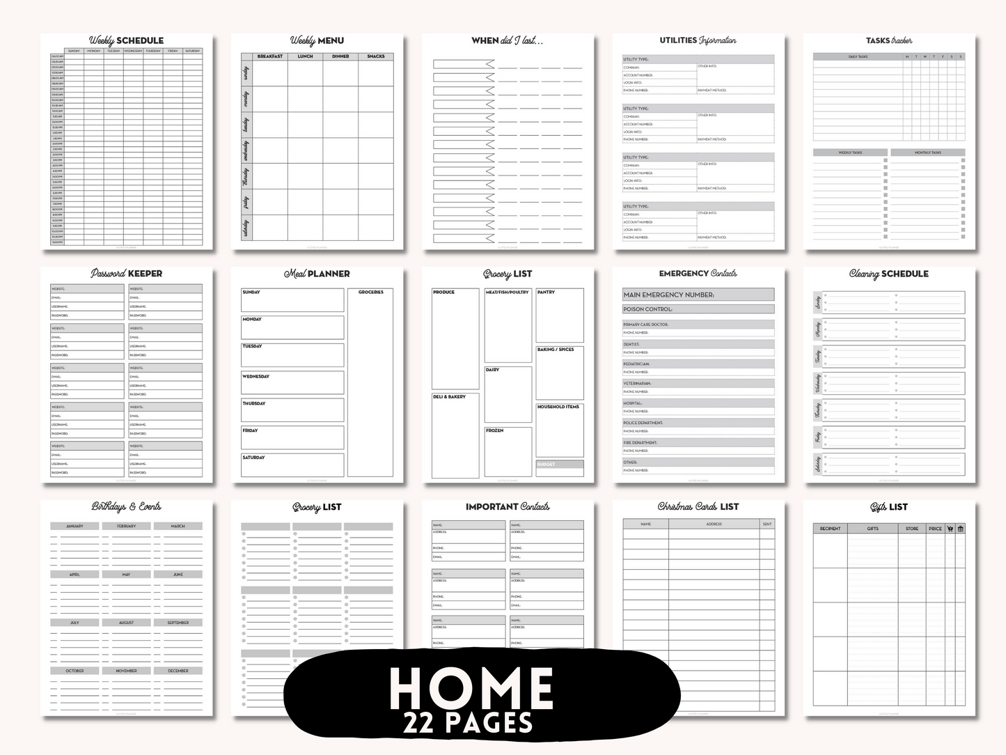 Mega BUNDLE: Ultimate Planner Bundle + Lettering Workbooks + Kawaii Stickers Pack
