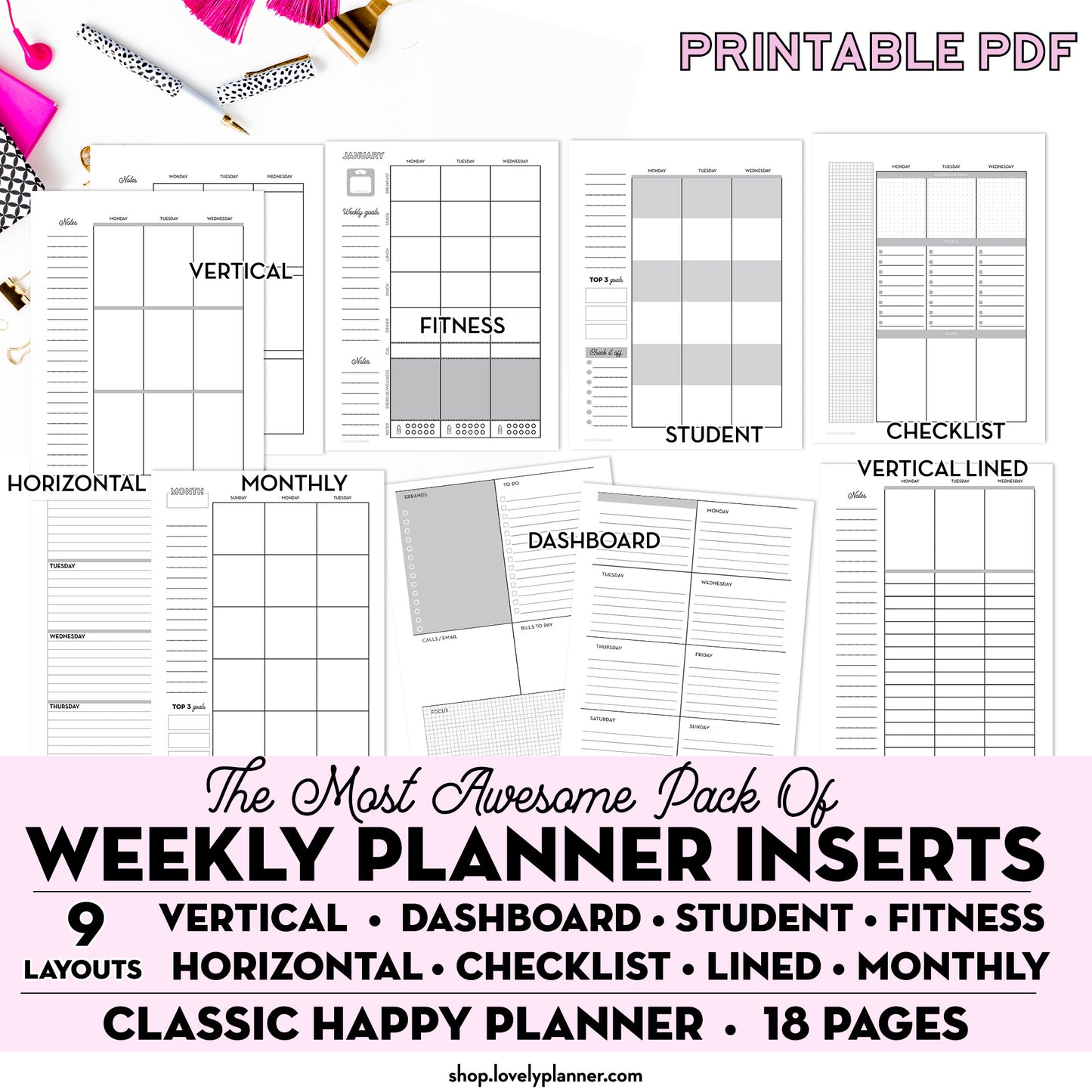 Mega BUNDLE: Ultimate Planner Bundle + Lettering Workbooks + Kawaii Stickers Pack