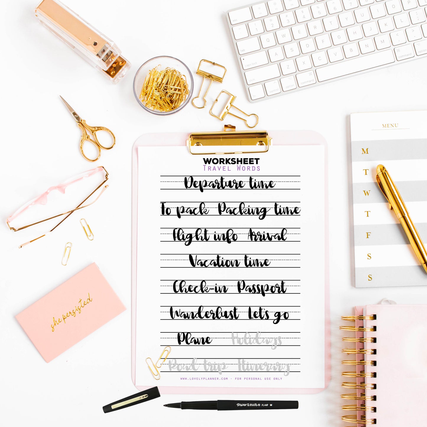 Large Tip Brush Lettering - 40 Practice Worksheets