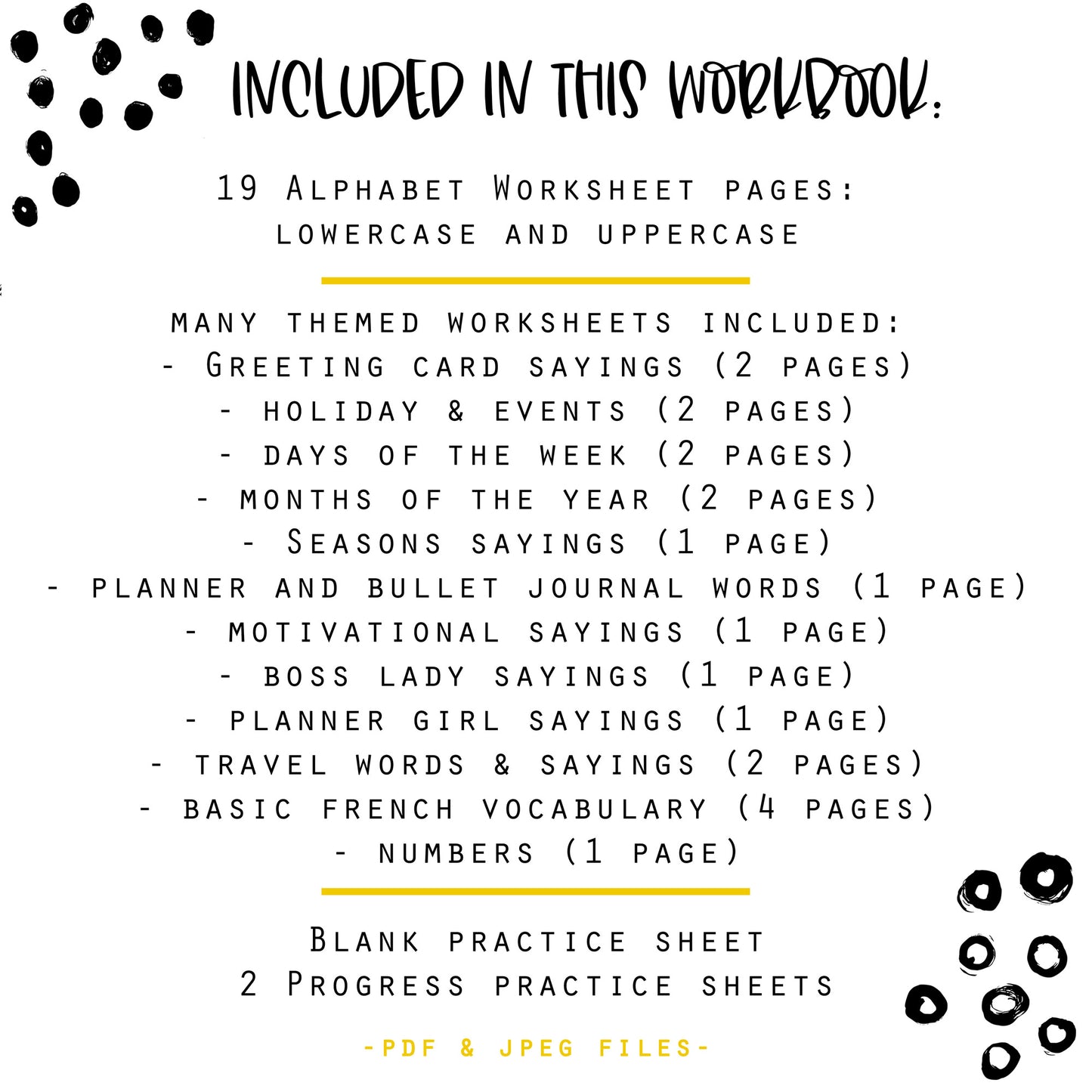 Casual Caps Lettering - 30 Practice Worksheets