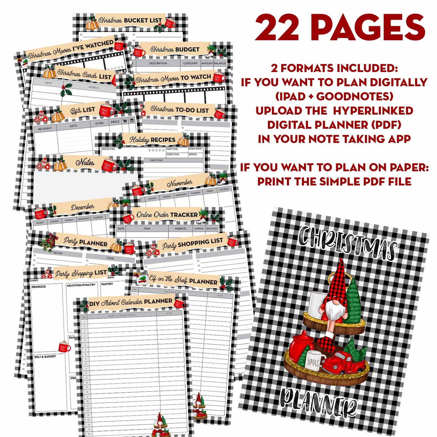 Christmas Planner - DIGITAL PLANNER