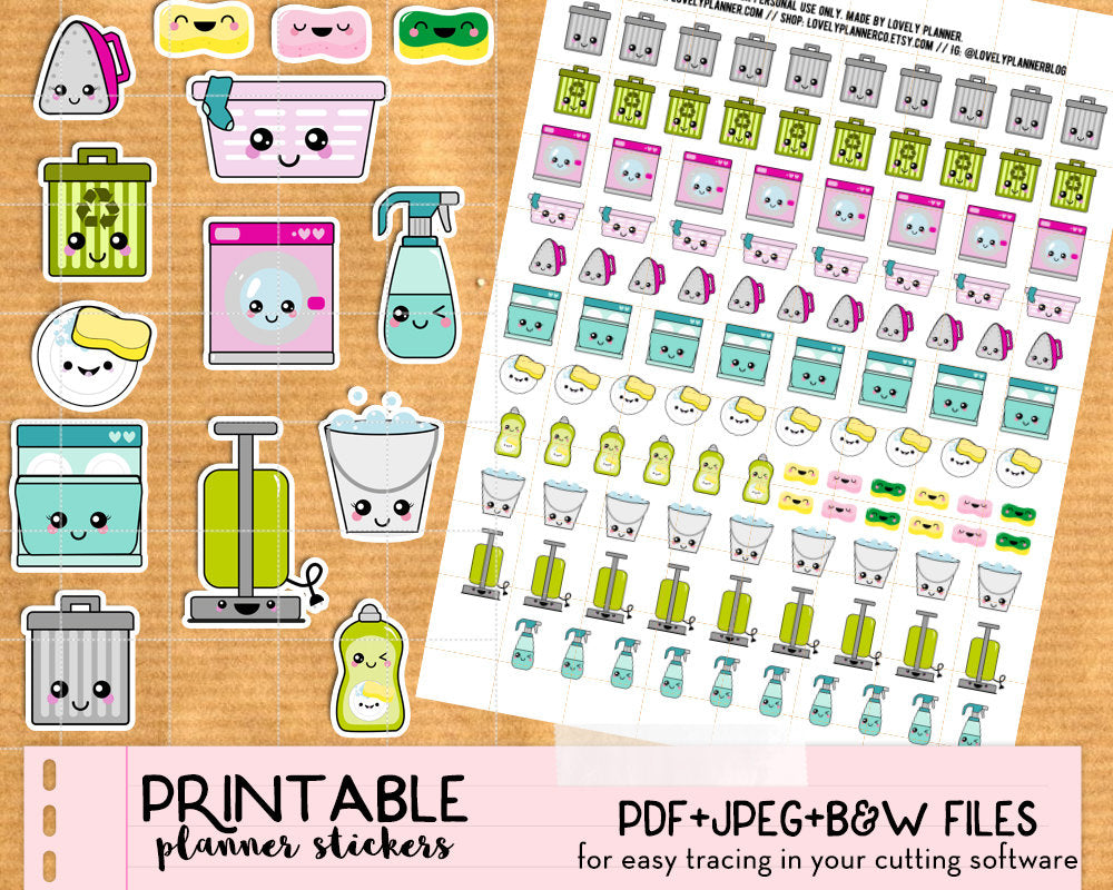 Kawaii Cleaning Stickers - Printable – Lovely Planner kawaii-cleaning-stickers-printable-lovely-planner