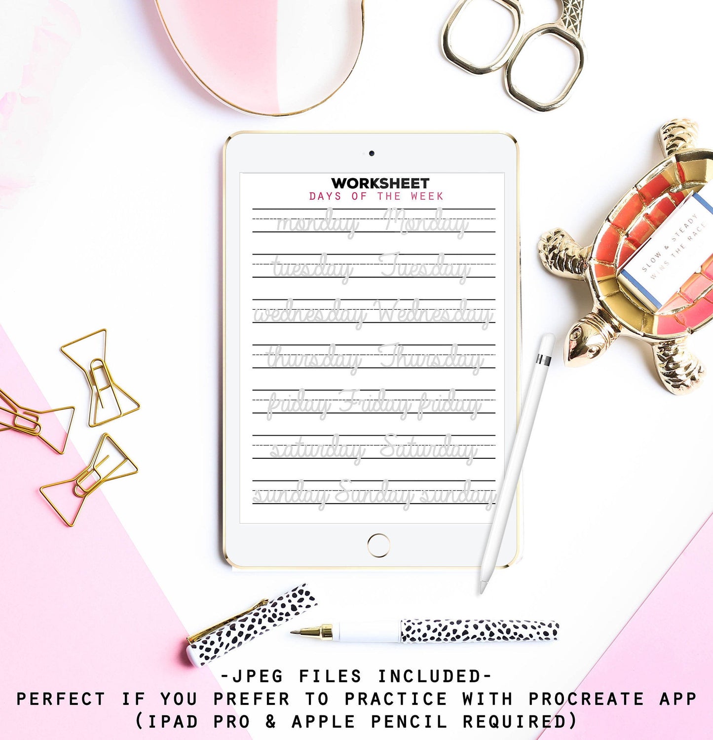Modern Script Lettering - 40 Practice Worksheets