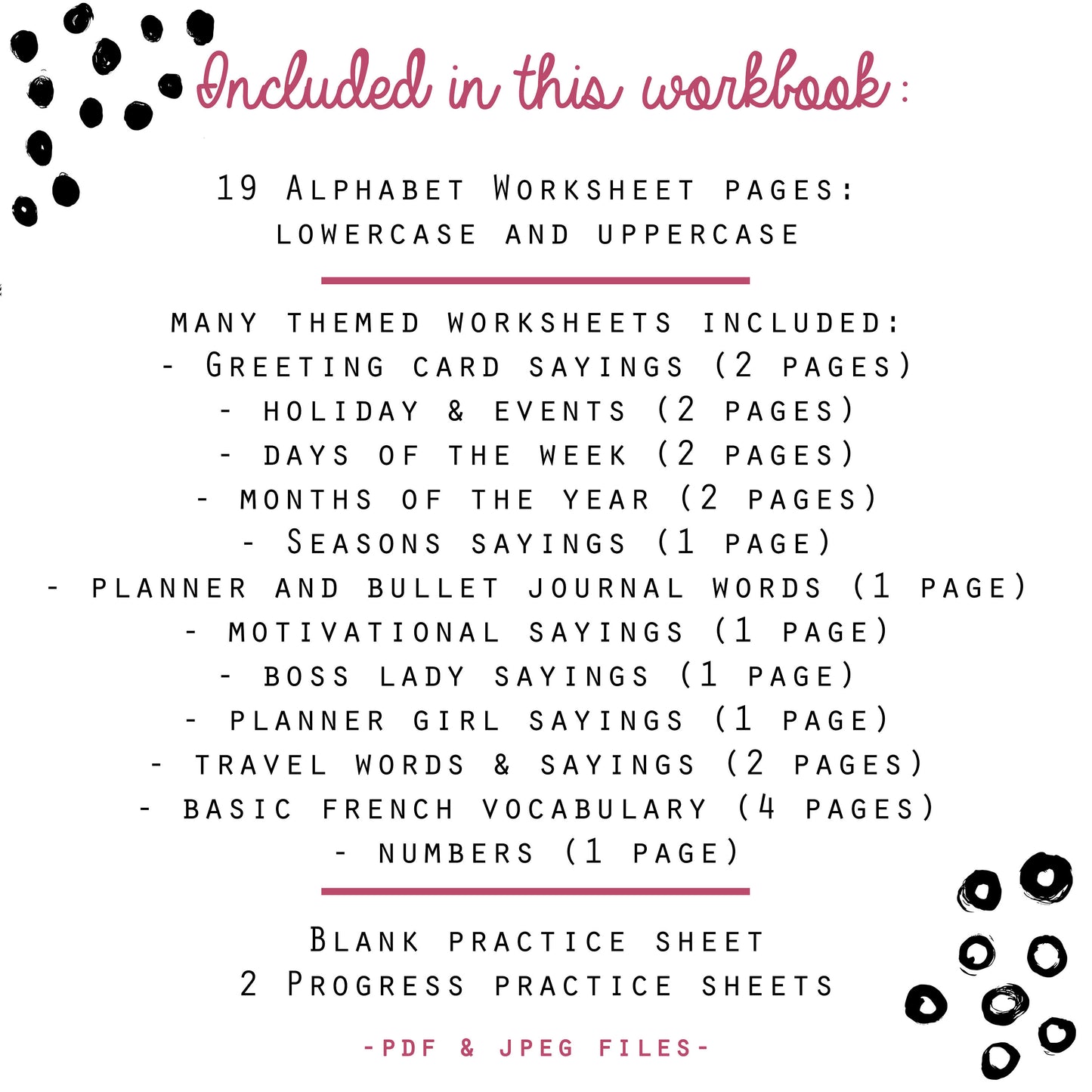 Modern Script Lettering - 40 Practice Worksheets