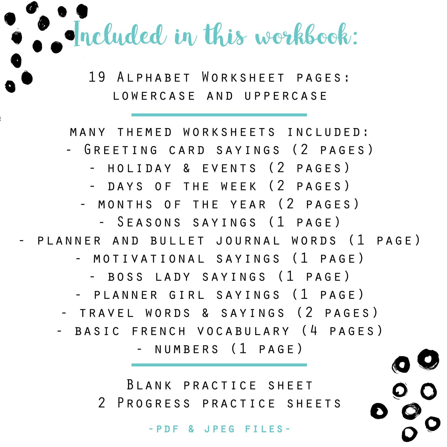 Brush Lettering - 40 Practice Worksheets