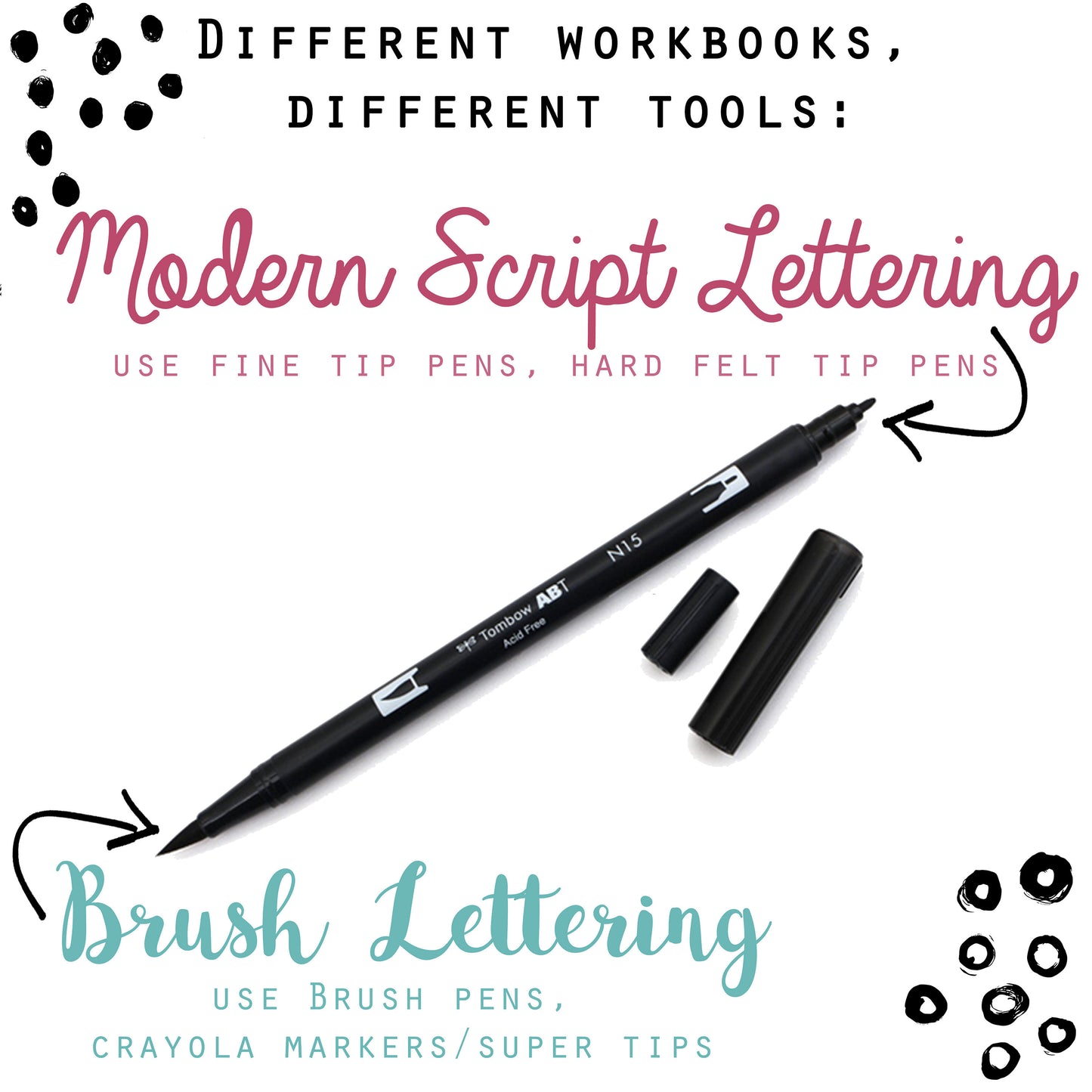 BUNDLE of 4 Lettering Workbooks with 150 Hand Lettering Practice Worksheets - Brush/Script -for Procreate & Print, Modern Calligraphy, Ipad