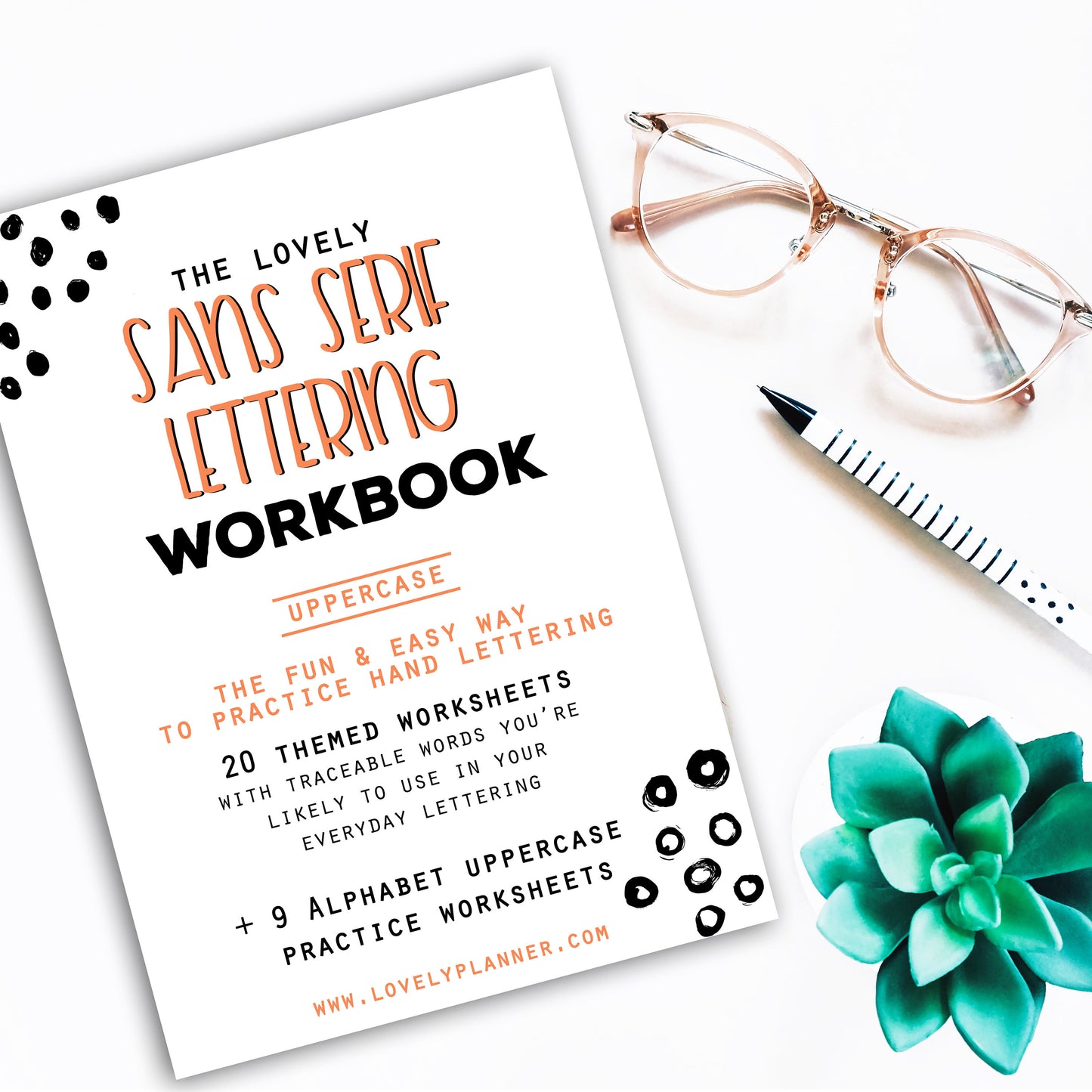 Sans Serif Lettering - 30 Practice Worksheets for Procreate & Print