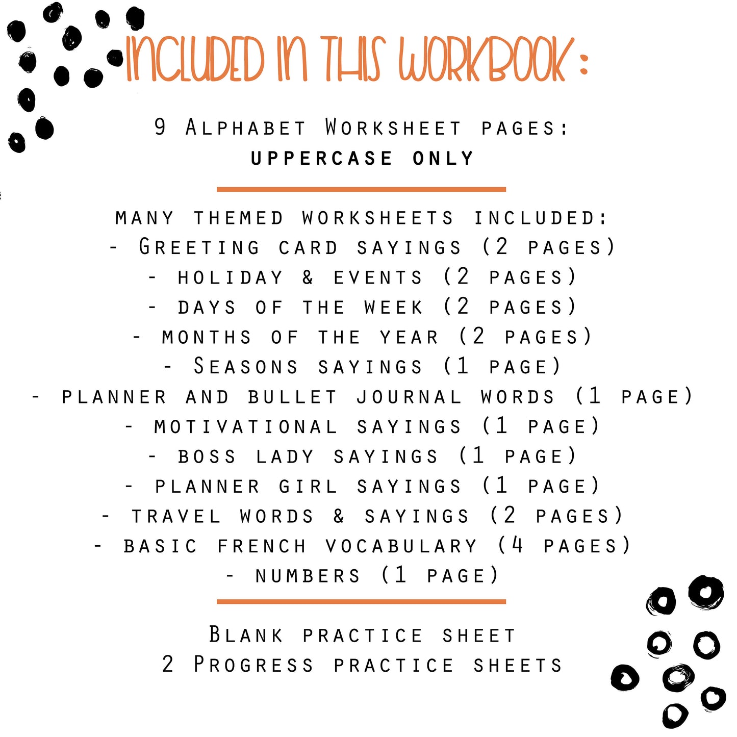 Sans Serif Lettering - 30 Practice Worksheets for Procreate & Print