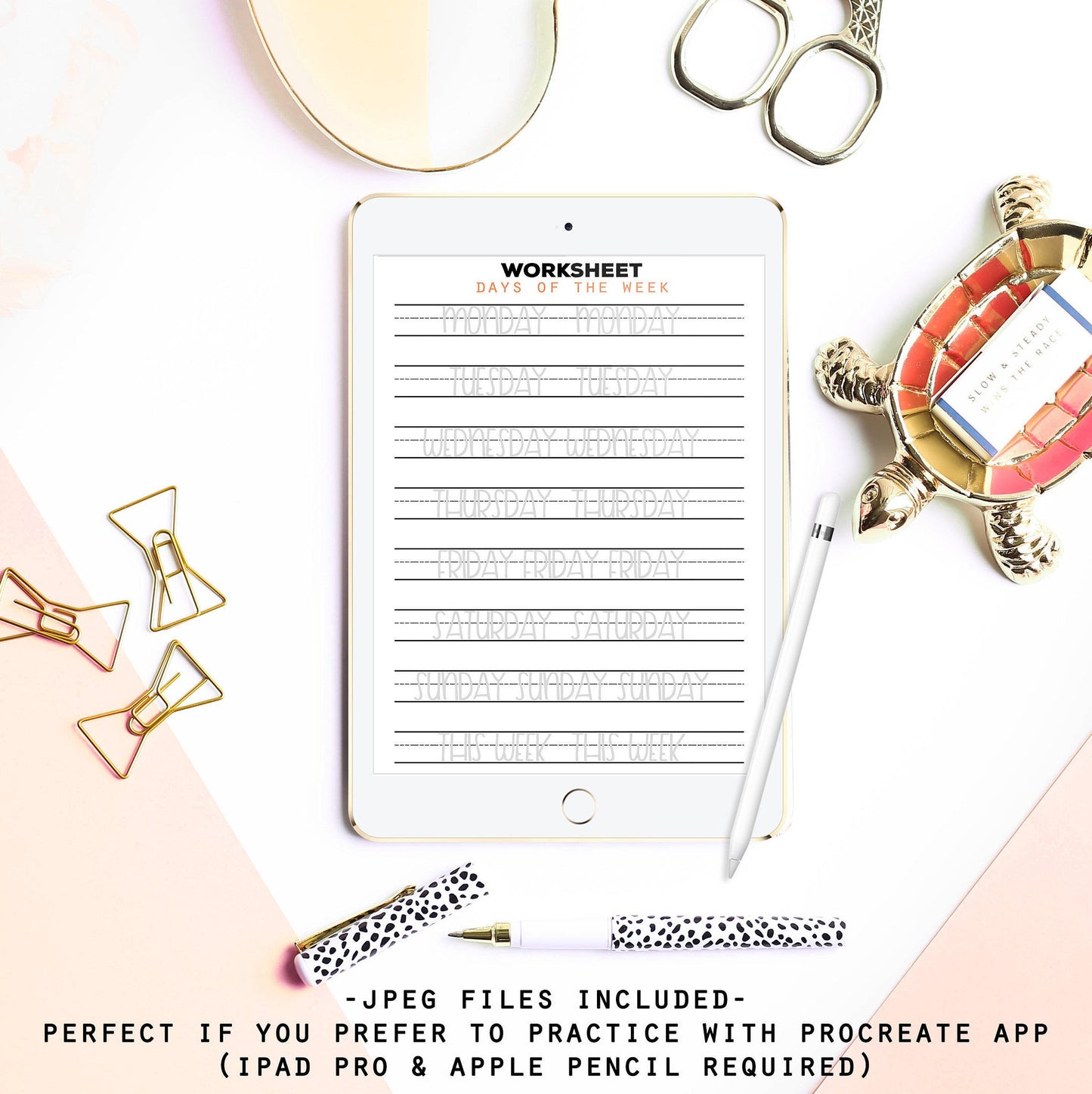 Sans Serif Lettering - 30 Practice Worksheets for Procreate & Print