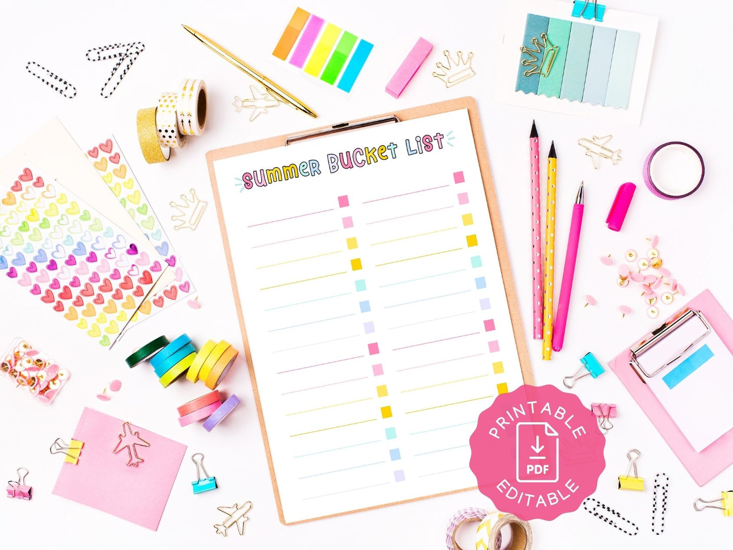 EDITABLE Summer Bucket List