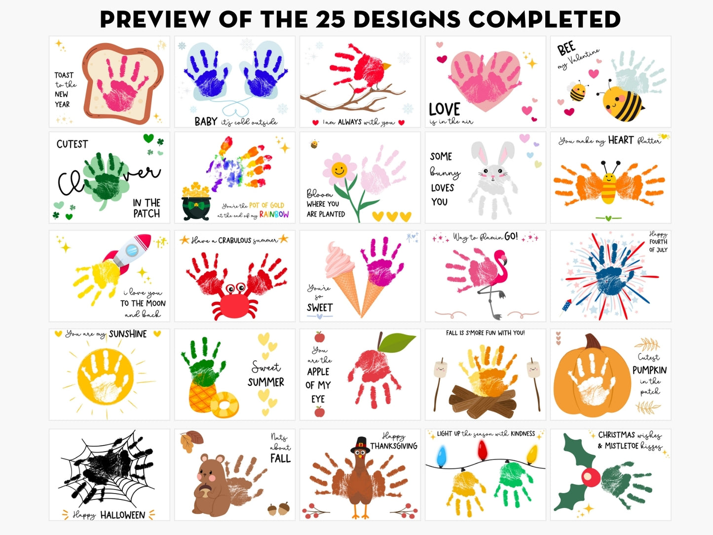 Handprint Calendar 2026 - Landscape Layout - 2 pages per month