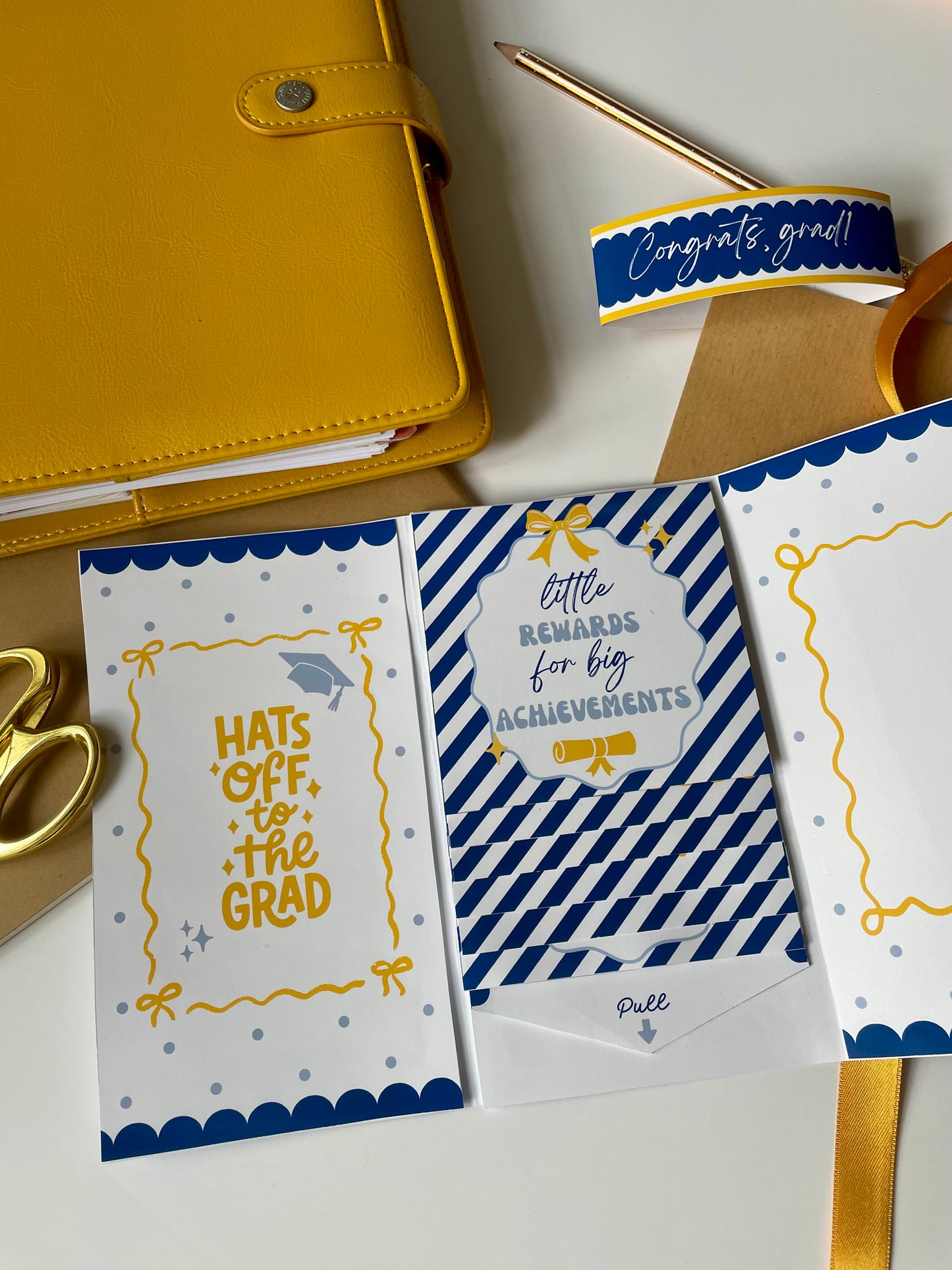 Printable Waterfall Card – Graduation Gift Card Holder (Holds 4 Gift Cards)