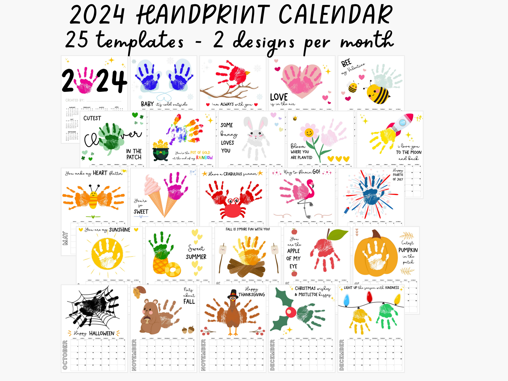Handprint Calendar Printable Handprint Calendar Printable