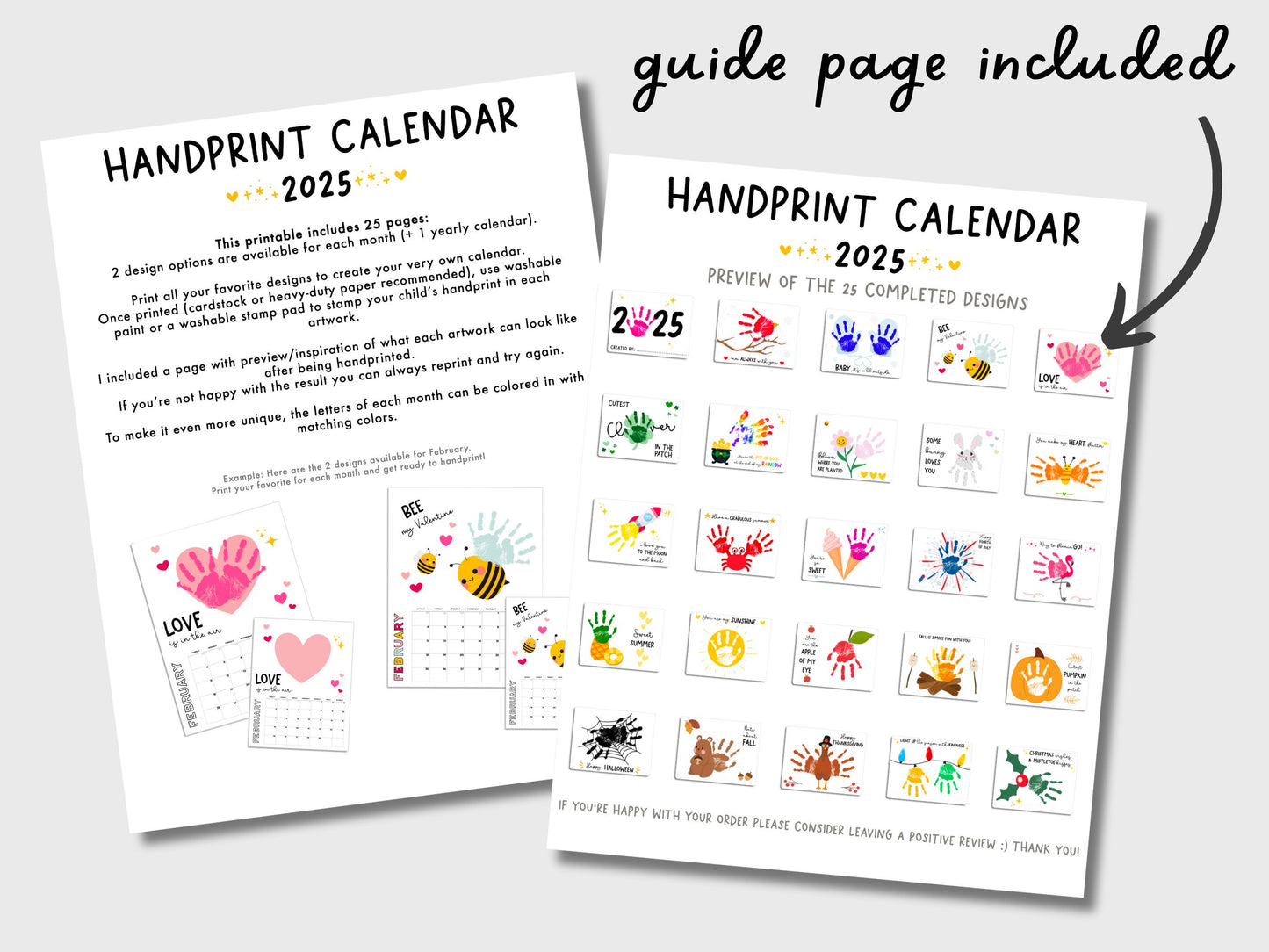 Handprint Calendar 2025 - Memory Keepsake for kids