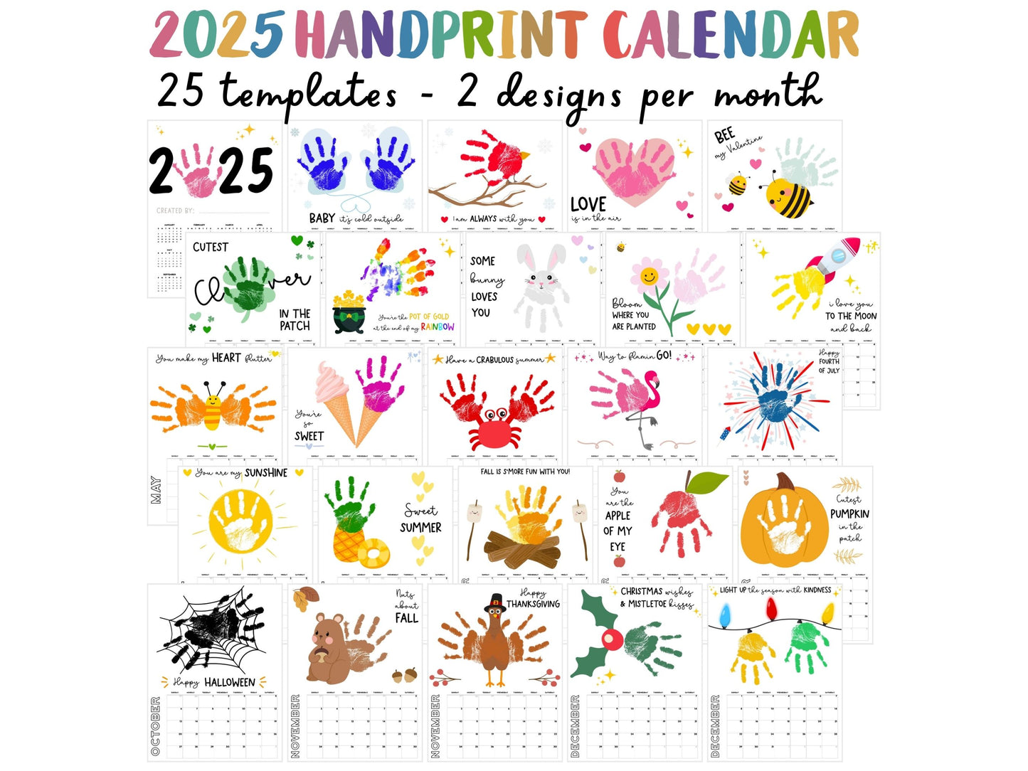 Handprint Calendar 2025 - Memory Keepsake for kids