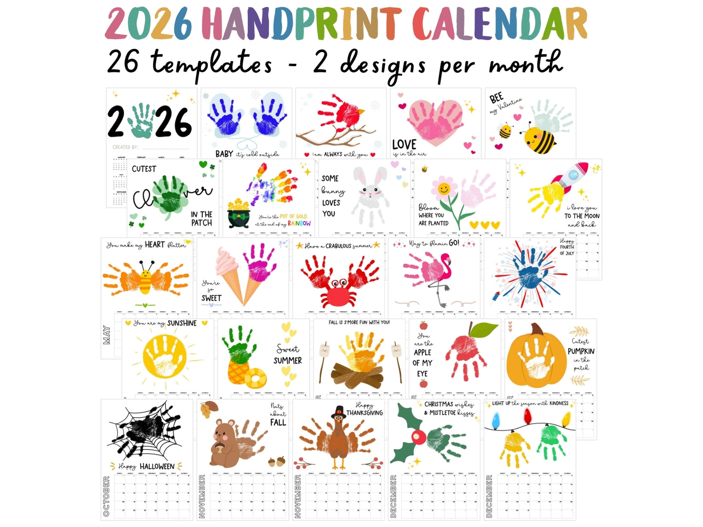 Handprint Calendar 2026 - Memory Keepsake for kids