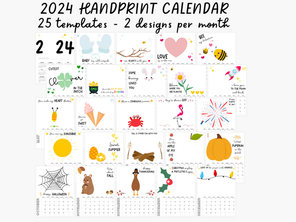 Handprint Calendar 2024 - Memory Keepsake for kids