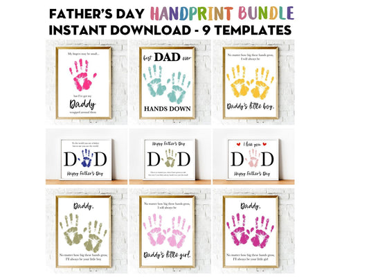 Father's Day Handprint Craft Bundle - 9 Templates